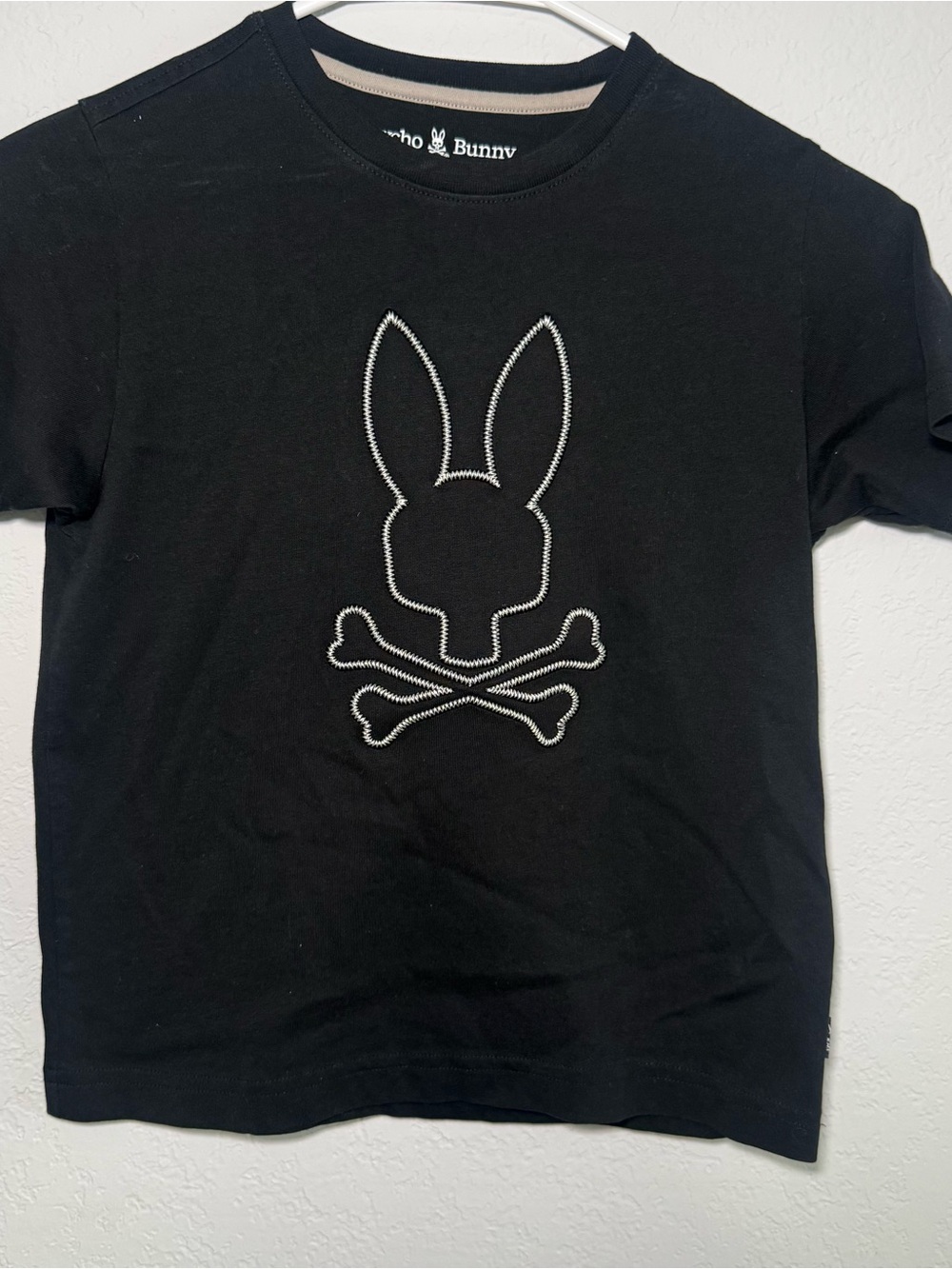 Psycho Bunny Boys Black Embroidered Logo T-Shirt Size S 7-8 Kids